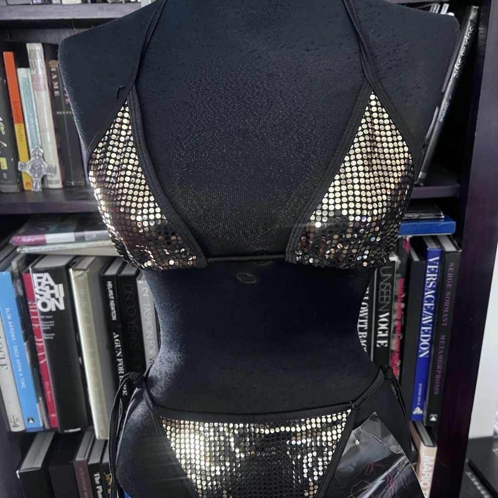 D'Amore By Marceau gold Sequin Bikini Set